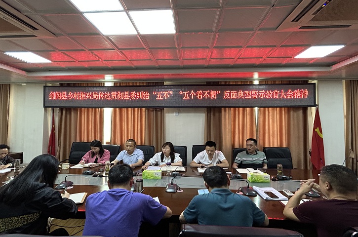 县乡村振兴局：传达学习贯彻<font color='red'>剑阁县</font>纠治“五不”“五个看不惯”反面典型警示教育大会精神