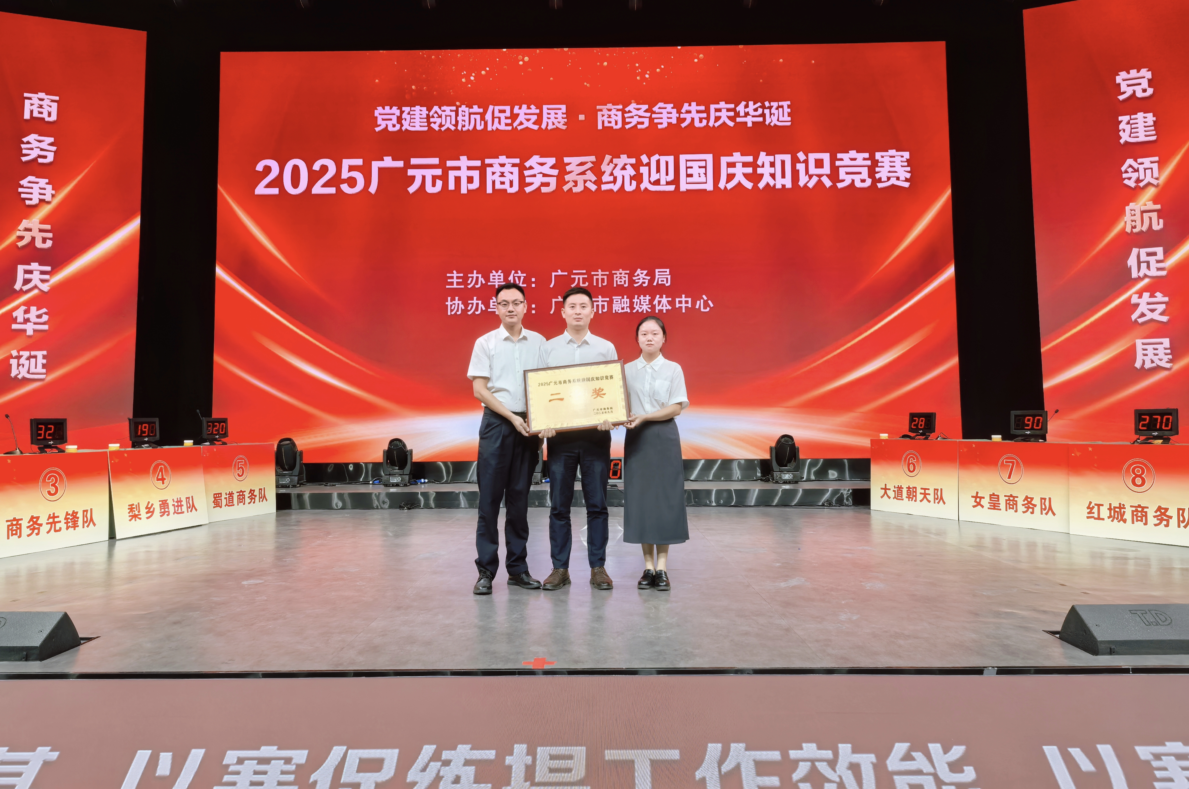 <font color='red'>剑阁县</font>商务和经济合作局在全市商务系统迎国庆知识竞赛中荣获二等奖