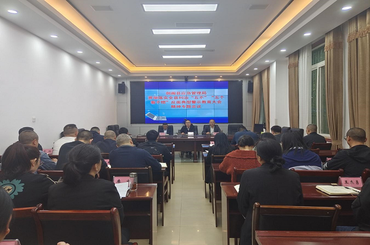 <font color='red'>剑阁县</font>应急管理局召开贯彻落实全县纠治“五不”“五个看不惯”反面典型警示教育大会精神专题会议